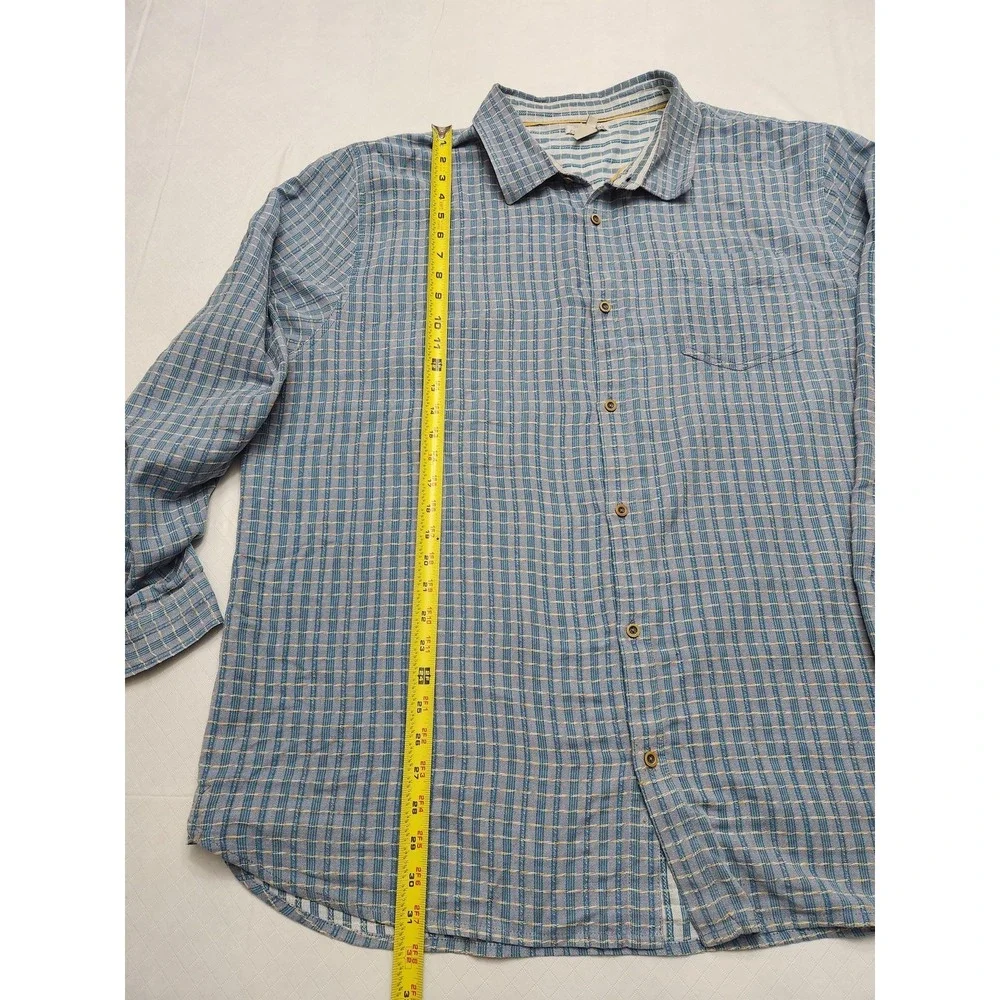 Carbon 2 Cobalt Shirt Mens 2XL Blue Plaid Cotton Long Sleeve Button Up Casual